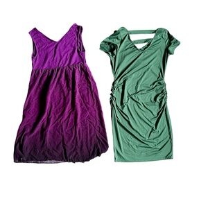 Maternity Dresses Two V Neck Mini Casual Comfortable Soft Fabric Cute Dress S/P